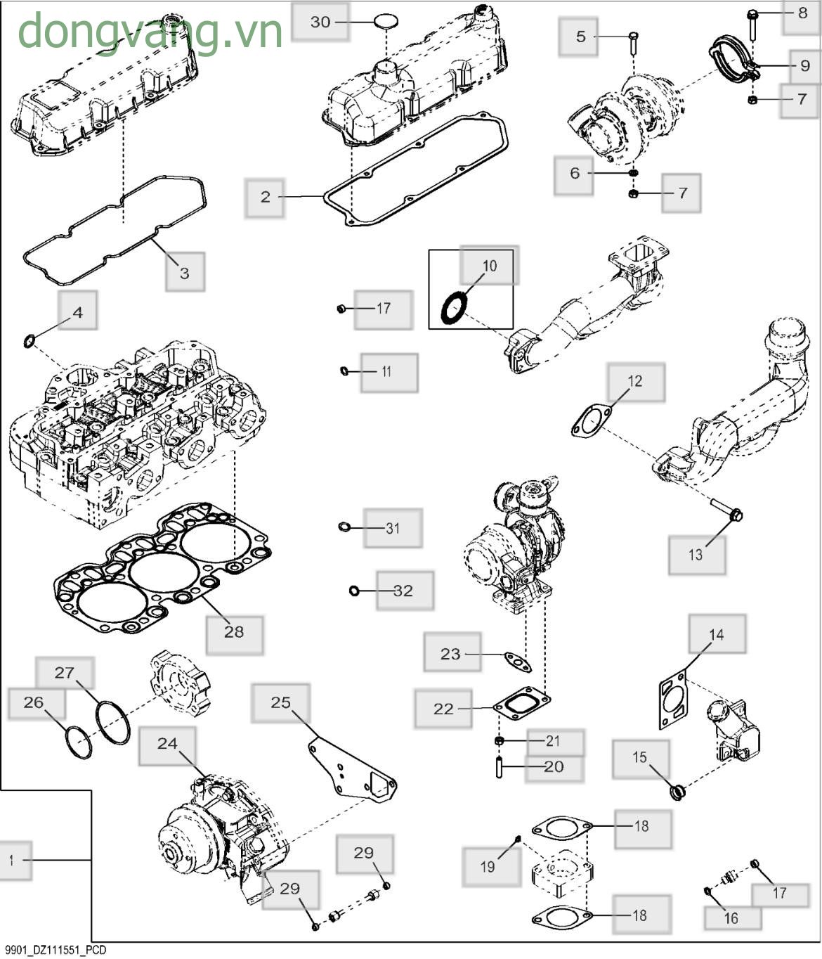 9901 Bộ gioăng động cơ - ST917109